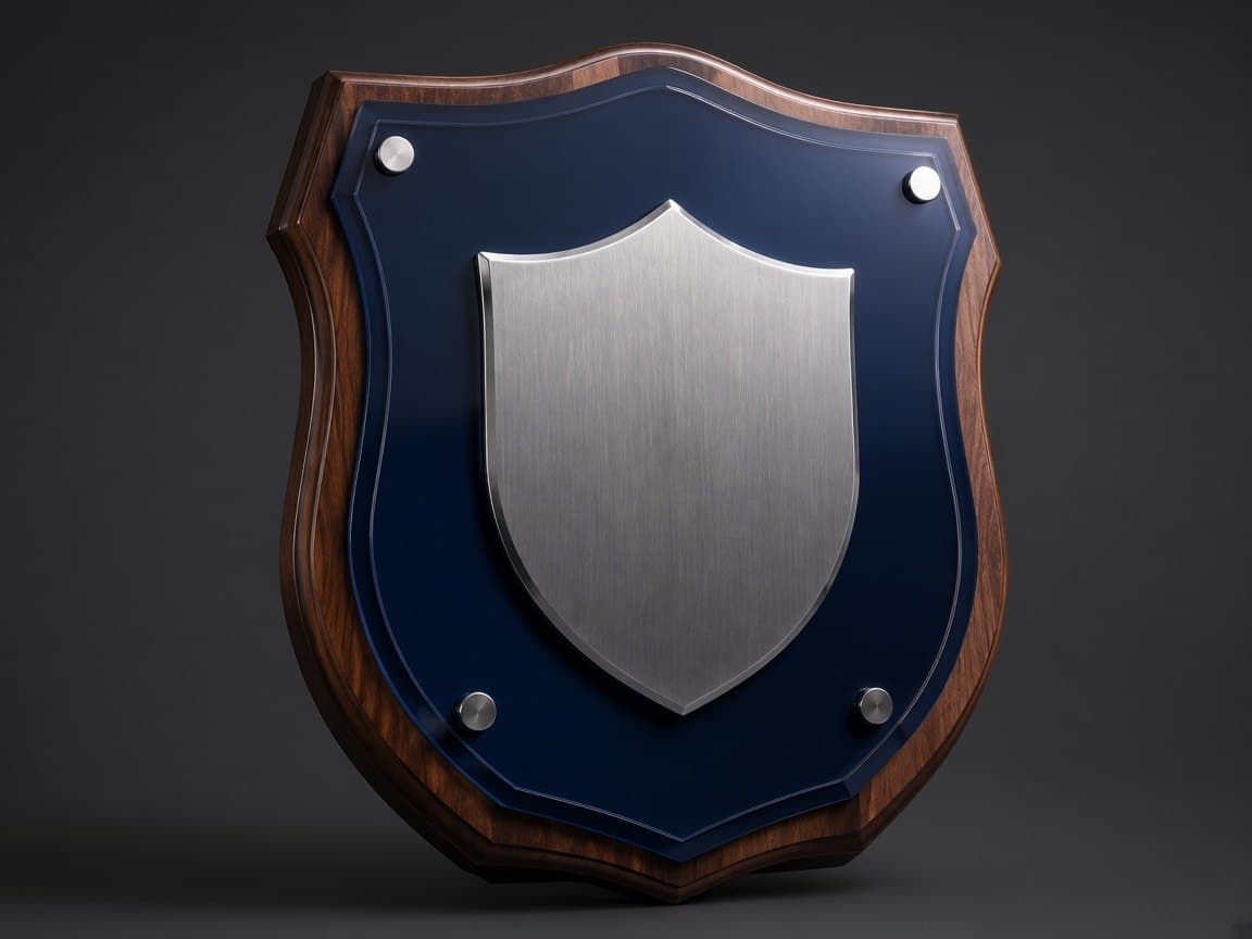 Police Service Plaque design concept, close-up of the materials