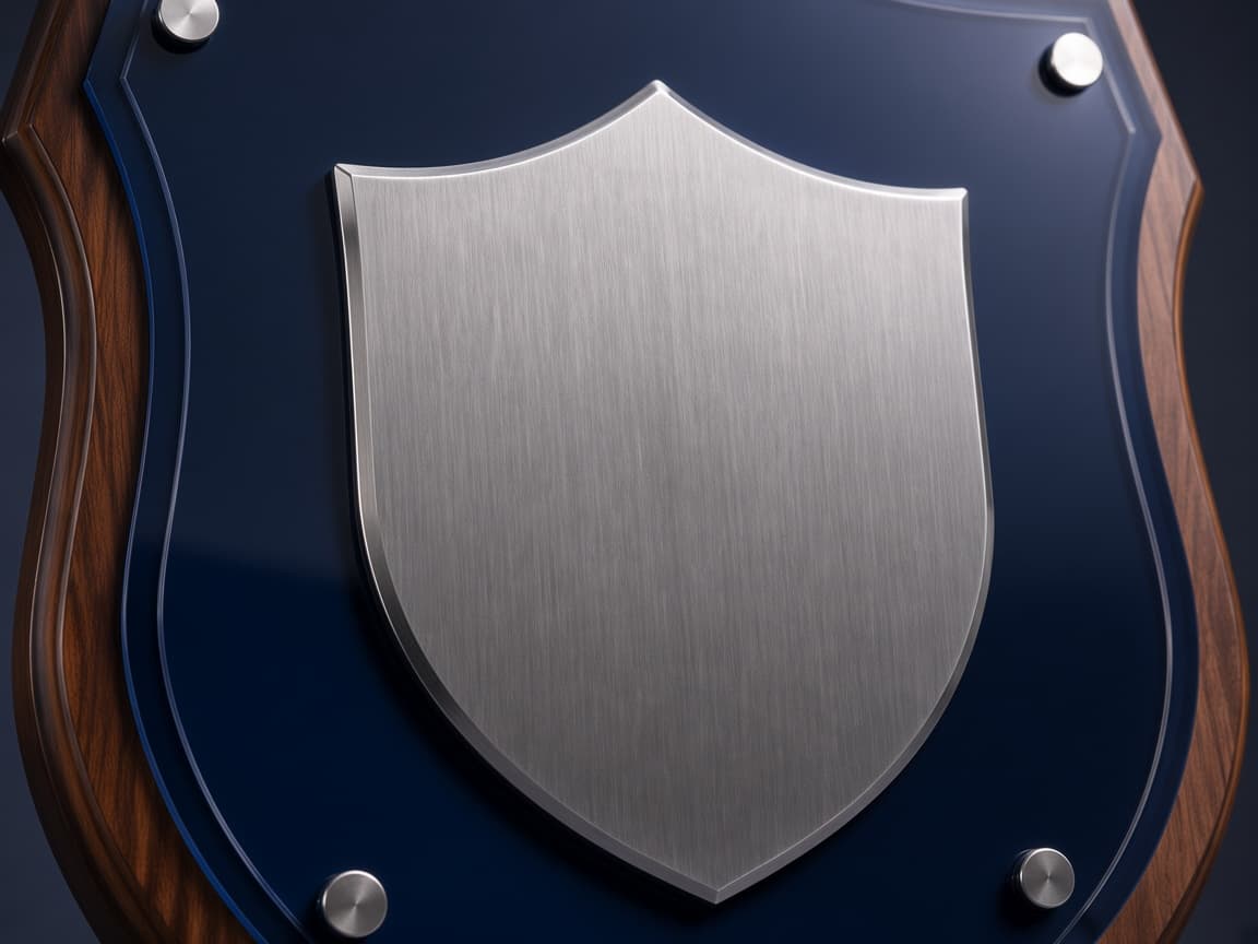 Police Service Plaque design concept, blank plate straight on