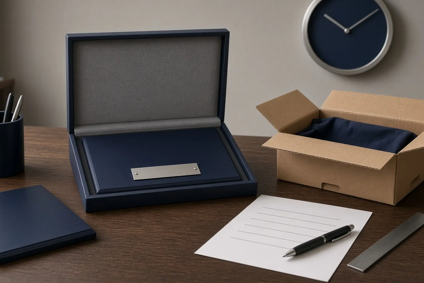 Rush planning concept: a Police Service & Bravery Plaque, carton and checklist arranged around an arrival date